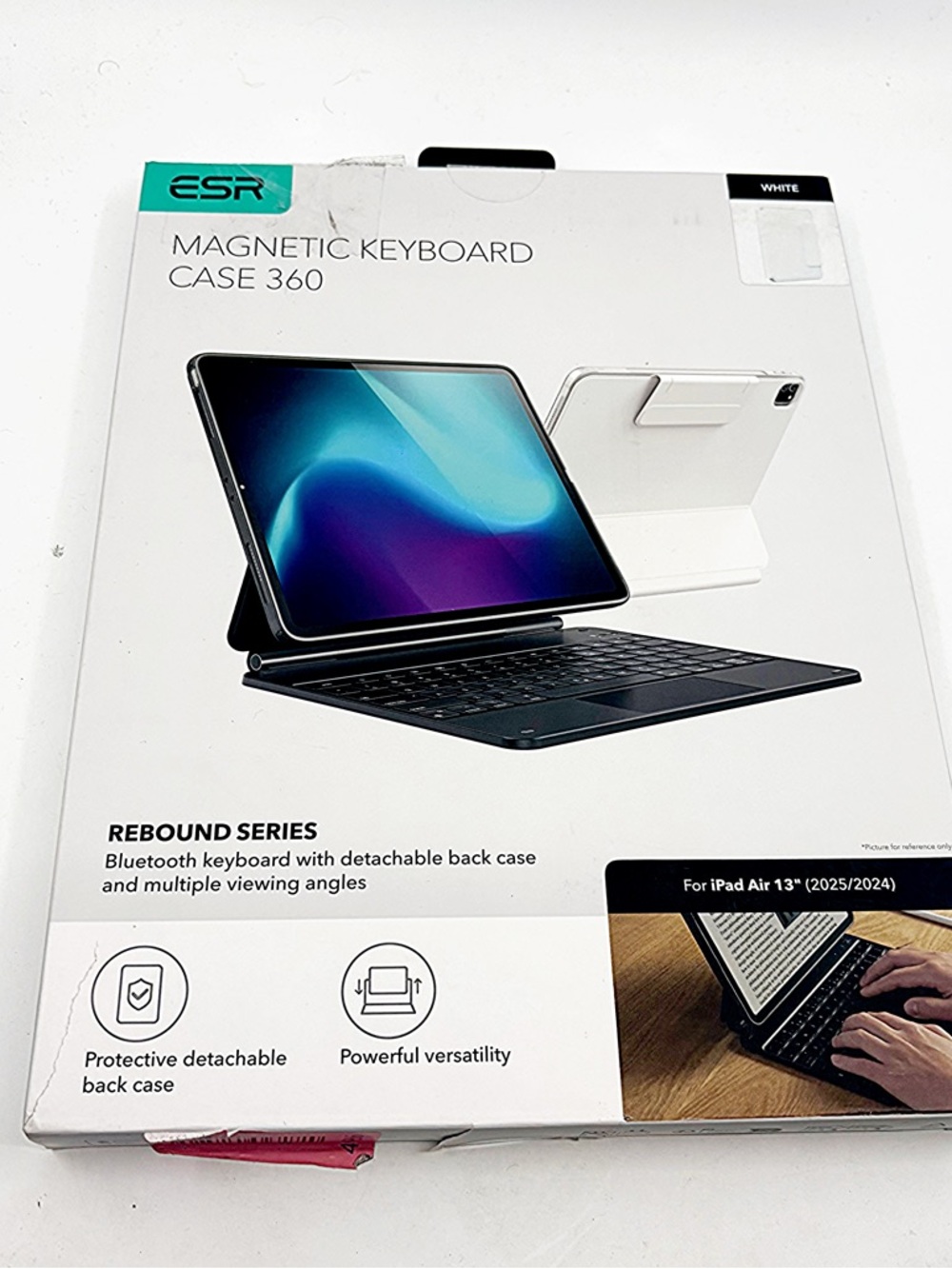 ESR iPad Air 13” Keyboard Case Trackpad Rebound 360 White M3 M2 - Picture 2 of 10